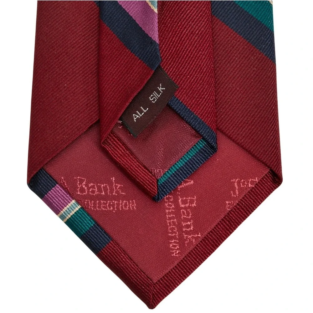 JOS. A. BANK Vintage Executive Collection Men's Silk Necktie‎ Burgundy Striped